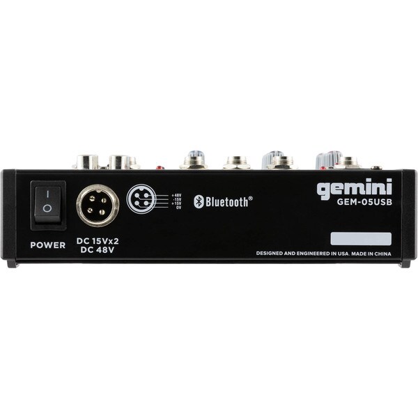 Main product image for Gemini GEM-05USB Compact 5 Channel Bluetooth Mixer235-156